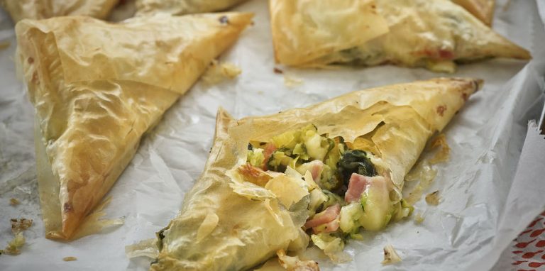 Filo Parcels Of Comt Courgettes Spinach Leeks Recipe