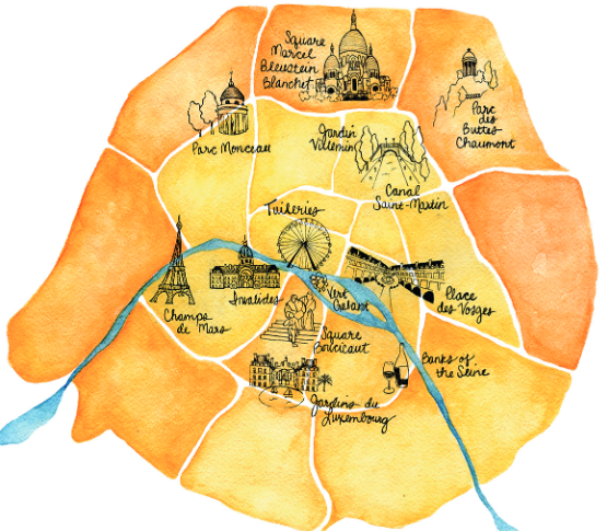 illustration of the best places to picnic in Paris 