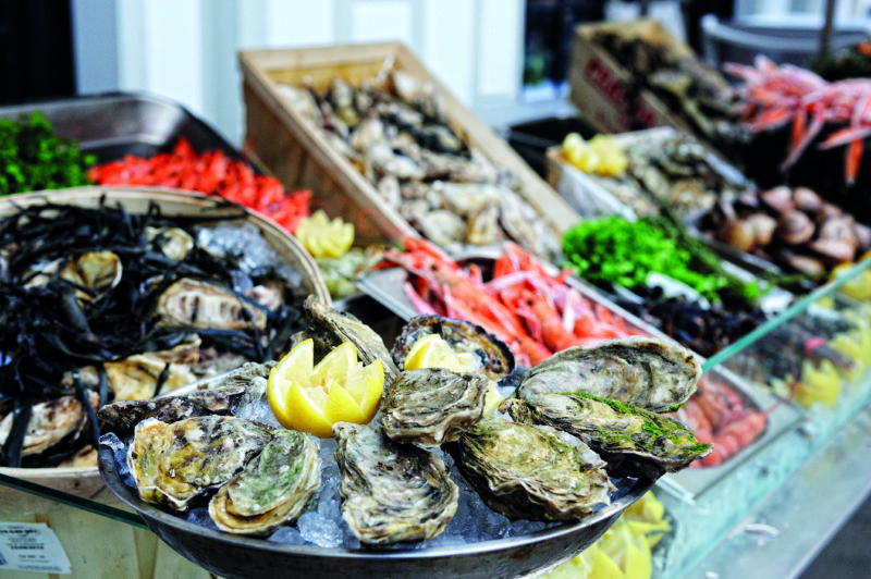 Seafood on display at La Cigale in Nantes.