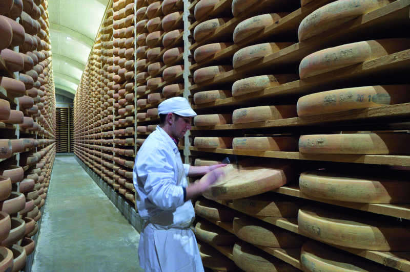 The cellars of Fort Saint-Antoine in Doubs are used to mature 100,000 wheels of Comté cheese.