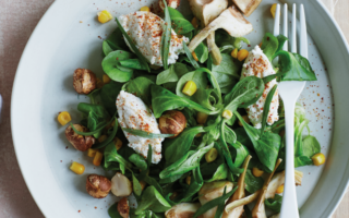 Lamb’s lettuce, artichoke and  cottage cheese salad