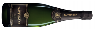 A bottle of taittinger brut millésimé a smooth champagne that is addictive