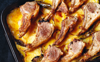 Lamb with bay leaf potatoes