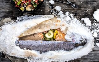 Sea bream in salt crust