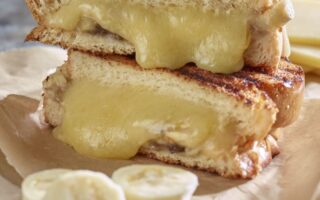 Cheese and banana brioche toasties