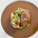 Michelin-starred chef Julien Poisot Duck foie gras with stuffed artichokes