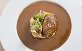 Duck foie gras with stuffed artichokes