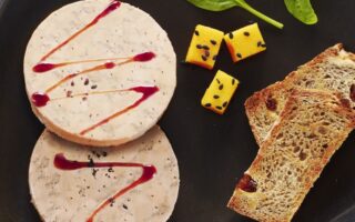 Foie gras, mango and black sesame