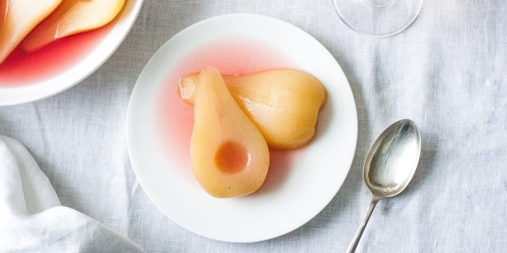 Mirabeau Rosé poached pears