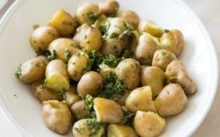 New potatoes with salsa verde butter