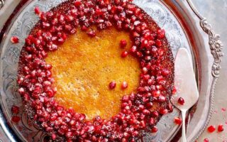 Clementine and pomegranate cake