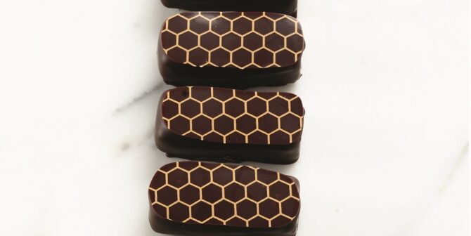 Honey-orange hand-dipped bonbons