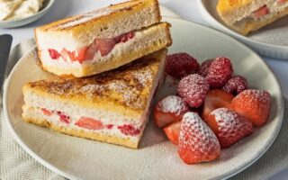 Strawberry and raspberry cream cheese French toast