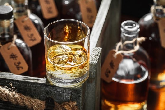 A glass of scotch or bourbon