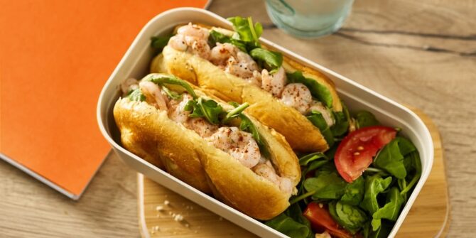Posh prawn salad sandwich