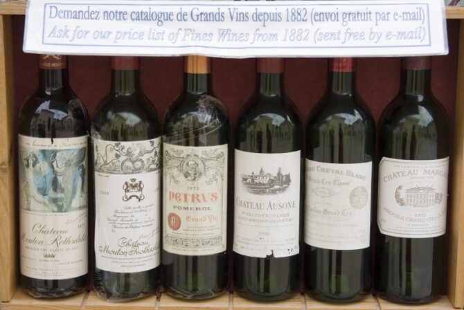Three of the most expensive French wines ever sold