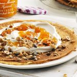Vegan Apricot Crêpes with Toasted Nuts & Seeds