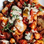 Veggie ratatouille with chickpeas and pan griddled bread