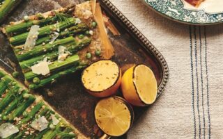 Asparagus and pea tart