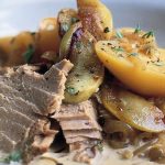 Pork cider with potatoes and apples