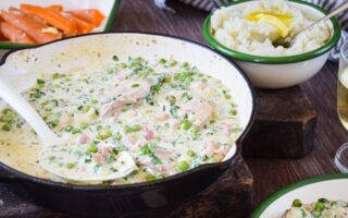 Summer Dijon partridge and peas