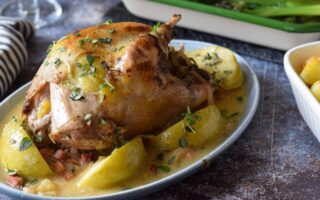 Pheasant with apple and cider