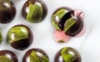 Chocolate and prickly pear bonbons
