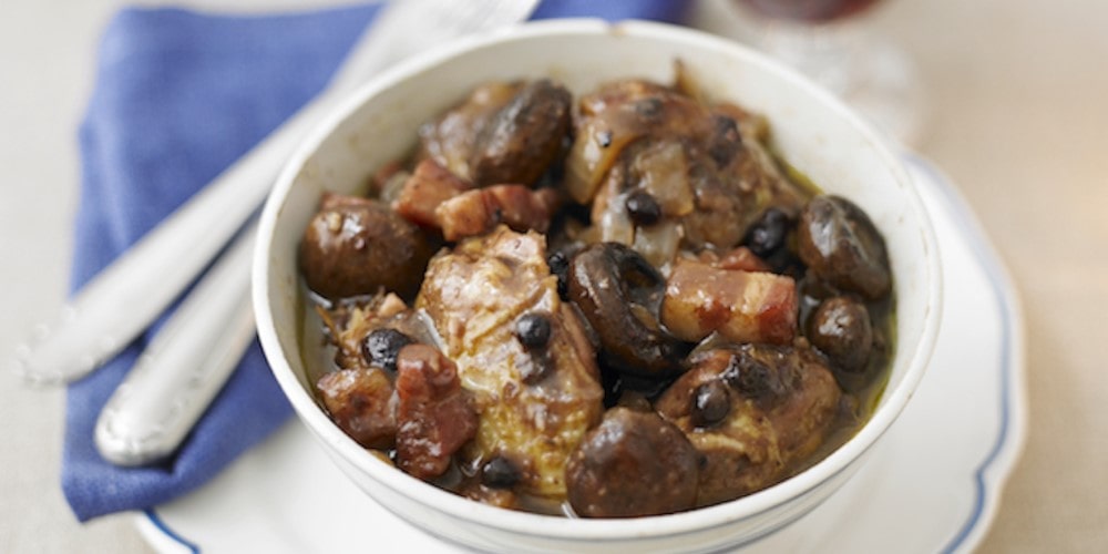 Pheasant, bacon and berry casserole