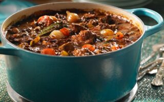 Maple venison bourguignon