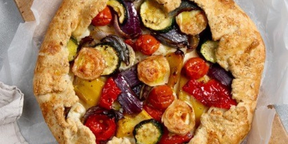 Mediterranean vegetable and goat's cheese galette