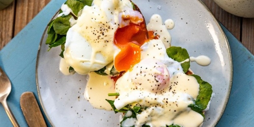 Eggs Florentine with watercress