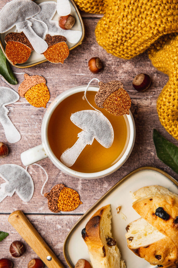 Mushroom shaped teabag