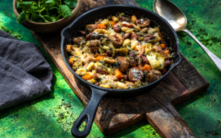 Simple and healthy sausage cassoulet