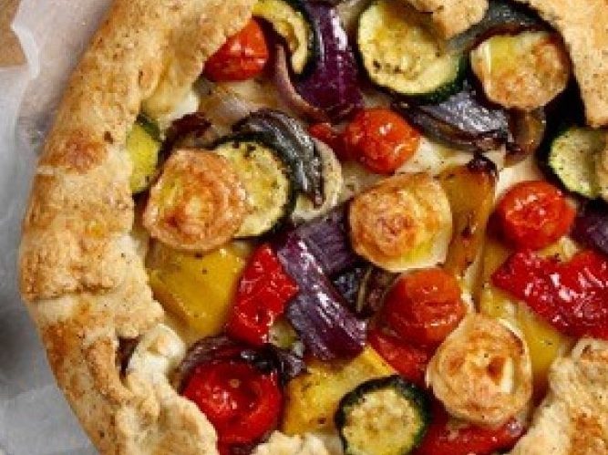 Mediterranean vegetable and goat's cheese galette