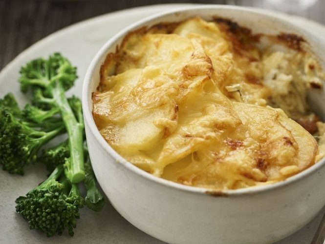 Comté, smoked haddock and chorizo gratin