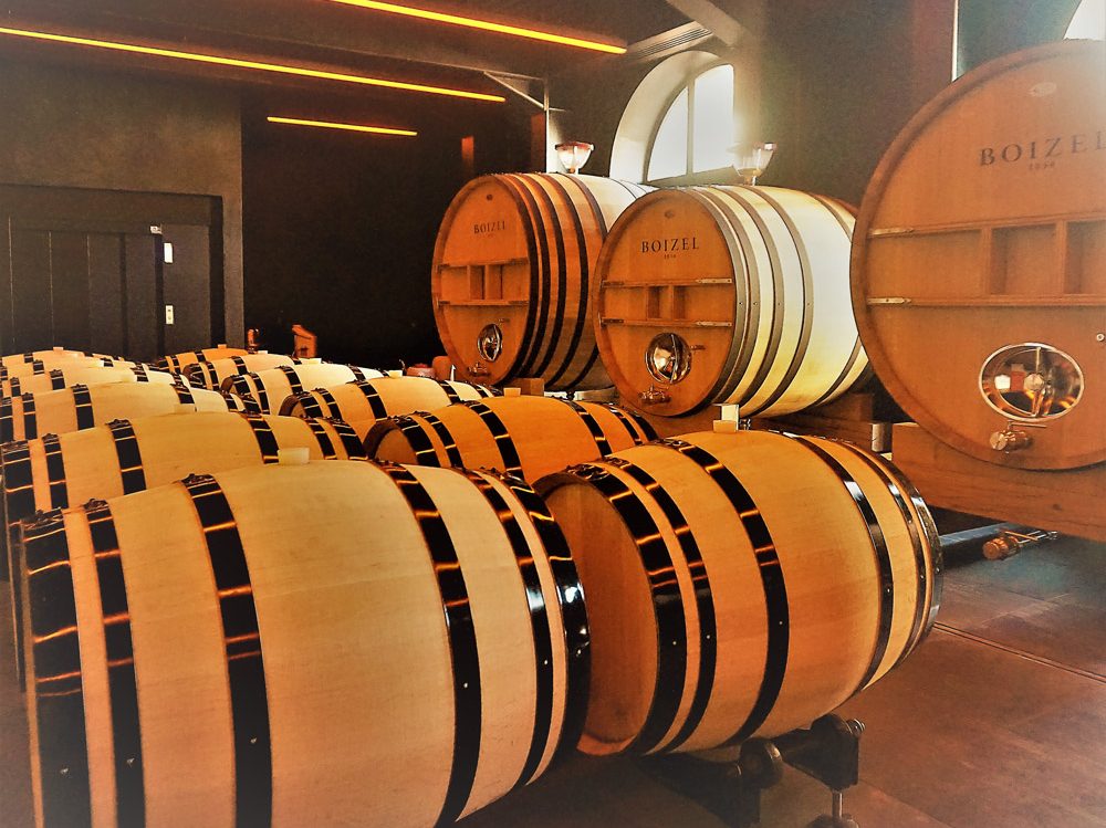 Champagne Boizel Winery, focus on barrels