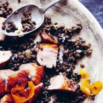 Smoked duck with lentils and lavender