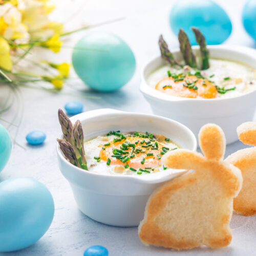 Oeufs Cocotte with asparagus and gruyere | Taste of France