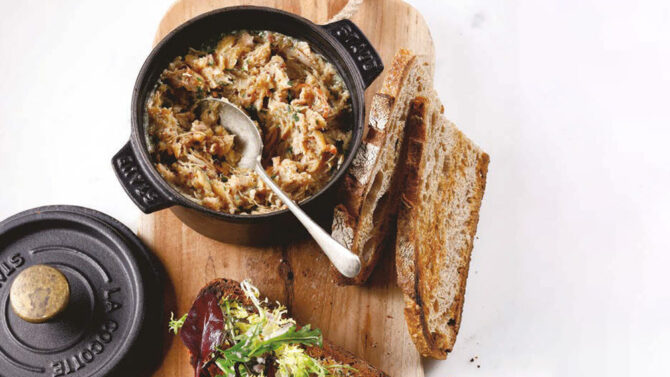 Delicious French rabbit rillettes