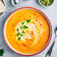 Carrot, ginger and orange soup