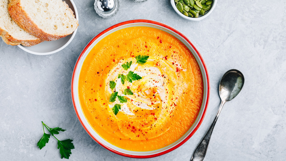 Carrot, ginger and orange soup