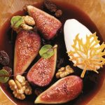 Figs in red wine jelly with Stilton ice cream Figs in red wine jelly with Stilton ice cream