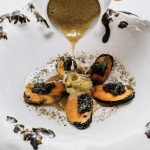 Mussels, corn and caviar by Fanny Rey