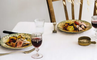 Provençal lamb shoulder on fondant potatoes