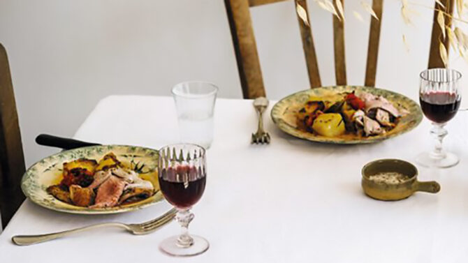 Provençal lamb shoulder on fondant potatoes