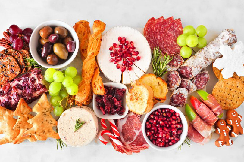 Charcuterie board at christmas