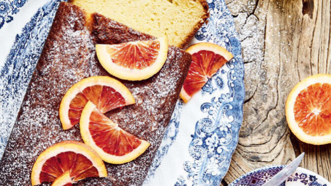 Olive oil and blood orange loaf
