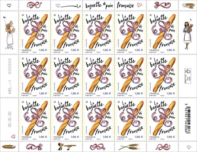 New French stamps smell of baguettes