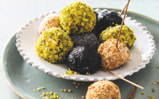Fresh sheep’s milk cheese balls