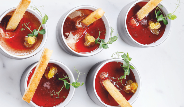 Duck liver flan with port coulis